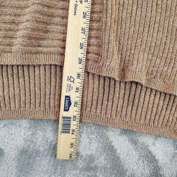 Stylus Womens Size M Brown Stretchy Ribbed Knit Cowl Neck Sleeveless Sweater Top - Picture 4 of 10